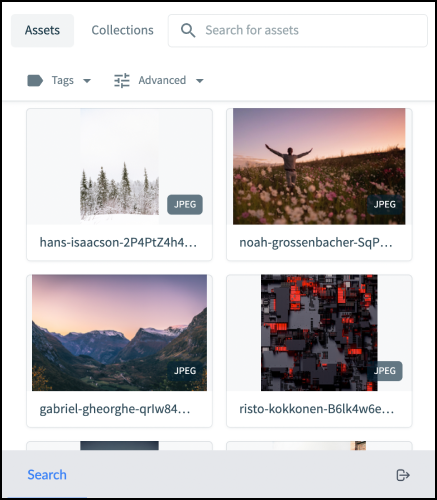The plugin enables searching and uploading assets into Bynder