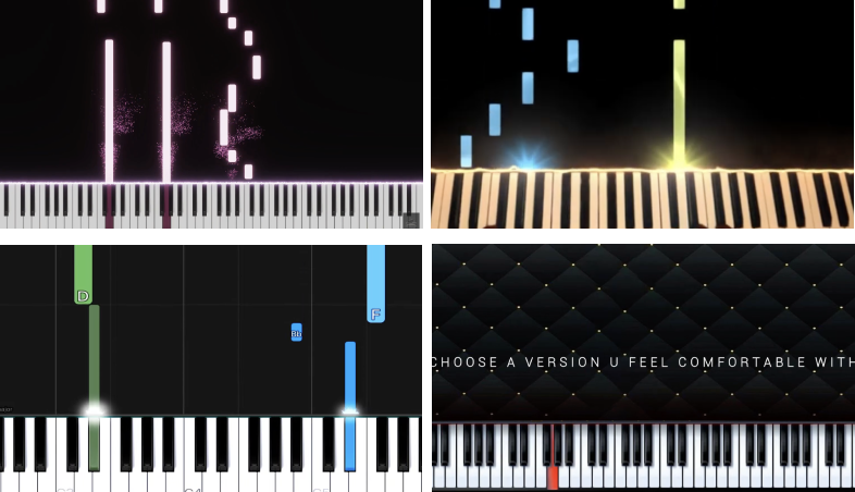 Different kinds of virtual pianos in tutorials